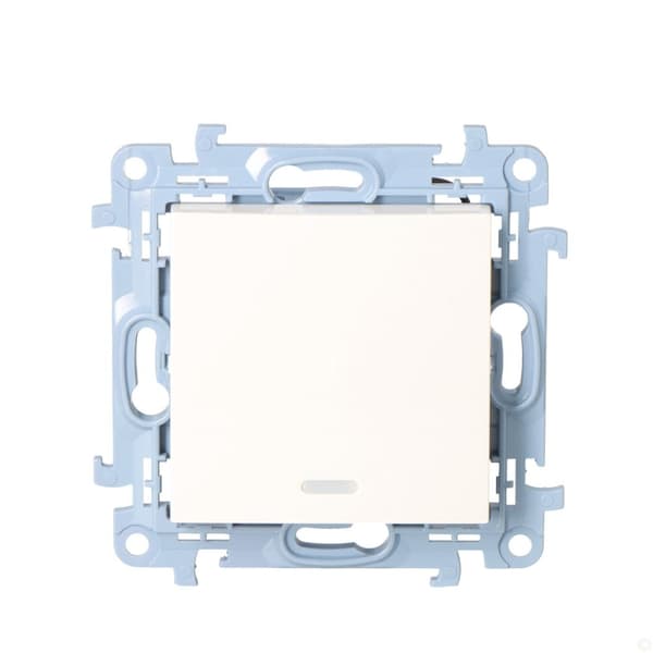 Enpolet afbryder med LED-belysning (modul) 10AX, 250 V~, skrueterminaler, hvid Simon10