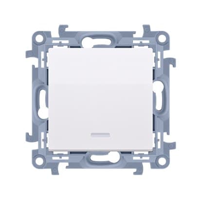 Enpolet afbryder med LED-belysning (modul) 10AX, 250 V~, skrueterminaler, hvid Simon10