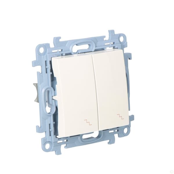 Dobbelt LED trappeafbryder (modul) 10 AX, 250 V~, skrueterminaler, hvid Simon10
