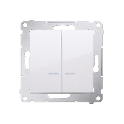 Ljusströmbrytare med LED-bakgrundsbelysning och för IP44 version 10 AX, vit Simon54