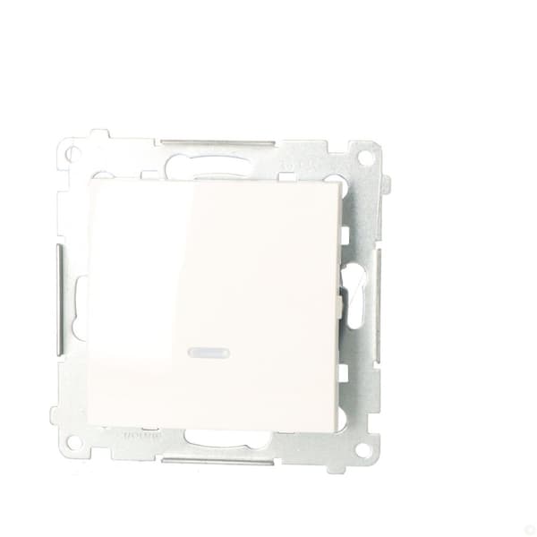 Enpolet afbryder med LED-baggrundsbelysning (modul) 10AX, hvid Simon54