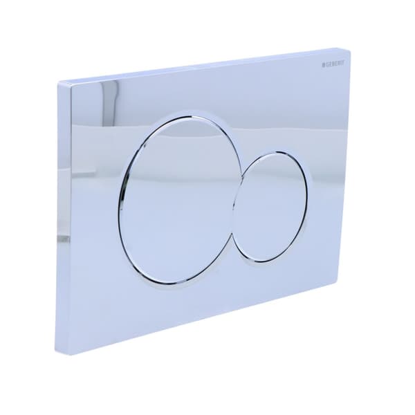 Geberit Sigma01 spolknapp, framsida, blank krom, rund