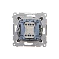 Miniatyrbillede 4 af 8: Enkelt trykknap, normalt åben, uden piktogram (modul) 10AX, 250V~, hurtigstik, matsort Simon54
