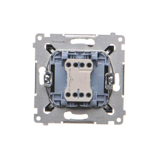 Enkelt trykknap, normalt åben, uden piktogram (modul) 10AX, 250V~, hurtigstik, matsort Simon54