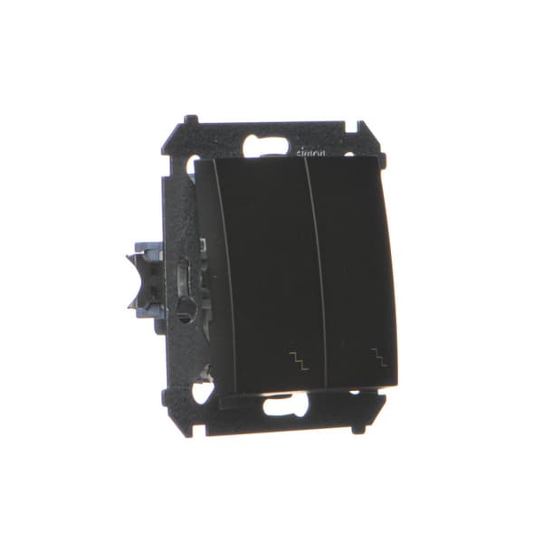 Dubbel trappbrytare (modul) 10AX, 250V~, skruvplintar, mattsvart Simon54