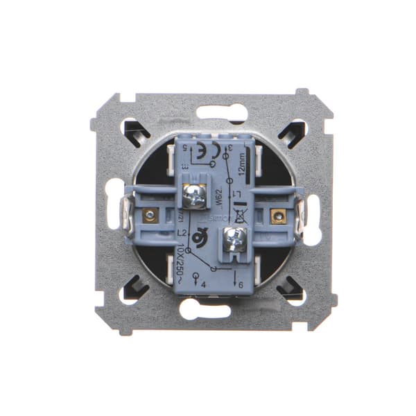 Dubbel trappbrytare (modul) 10AX, 250V~, skruvplintar, mattsvart Simon54