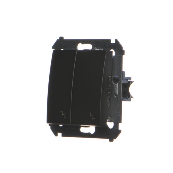 Dubbel trappbrytare (modul) 10AX, 250V~, skruvplintar, mattsvart Simon54