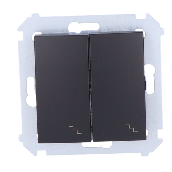 Dubbel trappbrytare (modul) 10AX, 250V~, skruvplintar, mattsvart Simon54