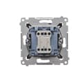 Miniatyrbillede 4 af 8: Dobbelt trykknap uden piktogram (modul) 10AX, 250V~, hurtigstik, matsort Simon54