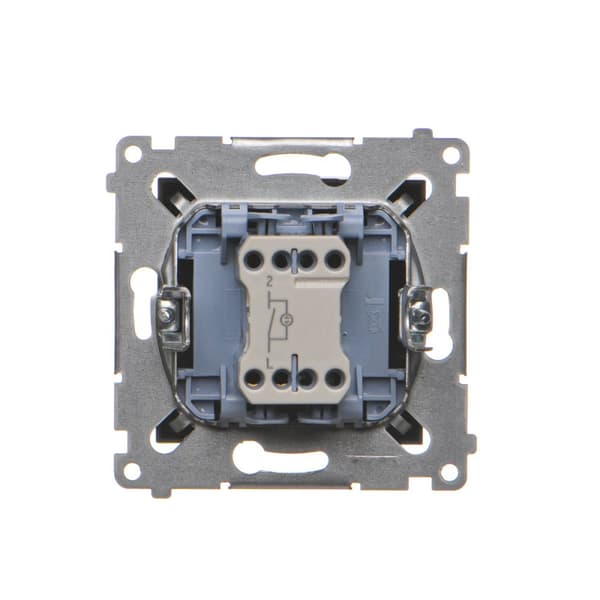 Enpolet afbryder med LED-baggrundsbelysning (modul) 10AX, 250V~, lynkoblinger, matsort Simon54