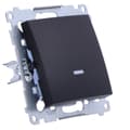 Miniatyrbillede 7 af 8: Enpolet afbryder med LED-baggrundsbelysning (modul) 10AX, 250V~, lynkoblinger, matsort Simon54
