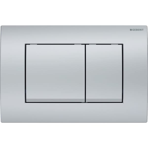 Geberit Delta20 skylleknap, front, matkrom, rektangulær