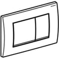 Miniatyrbillede 3 af 4: Geberit Delta20 (tidl. Delta30) dobbelt skylleknap, rektangulær, frontmonteret, forkromet
