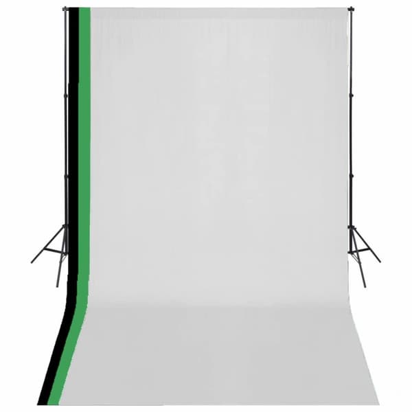 vidaXL studieudstyr 3 fotobaggrunde i bomuld justerbart stel 3 x 5 m