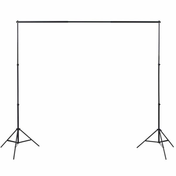 vidaXL Fotostudiosett med 3 fargerike bakgrunner bomull justerbar ramme 3x6 m