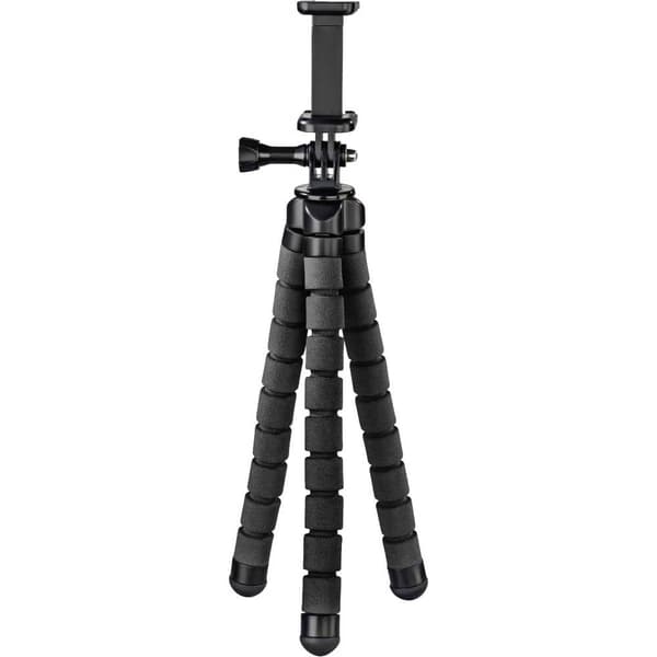 Hama Flex Trebensstativ 1/4  Arbetshöjd=9 - 26 cm Svart för Smartphone & GoPro