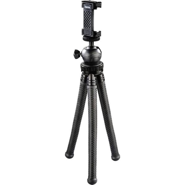 Hama FlexPro Trebensstativ 1/4  Arbetshöjd=16 - 27 cm Svart för Smartphone & GoPro, kulled