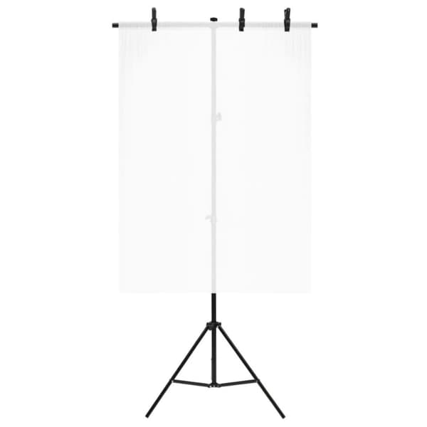 vidaXL T-muotoinen taustakankaan teline musta 91x60x(70-200) cm