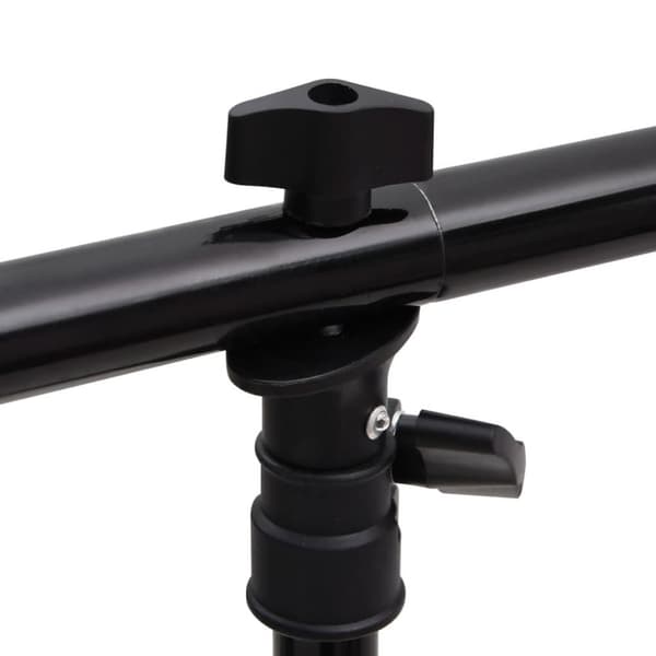 vidaXL T-muotoinen taustakankaan teline musta 91x60x(70-200) cm