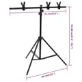 Pikkukuva 9 / 9: vidaXL T-muotoinen taustakankaan teline musta 91x60x(70-200) cm