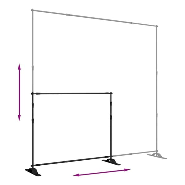 vidaXL Bakgrundsstativ 2 st svart 254x243 cm stål