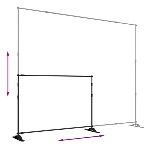 vidaXL stativ til fotobaggrund 2 stk. 305x243 cm stål sort