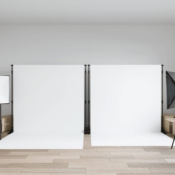 vidaXL stativ til fotobaggrund 2 stk. 305x243 cm stål sort