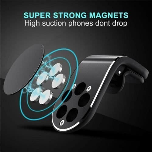 Magnetisk Universal Bil GPS Telefon Hållare Ventilationsgaller Svart