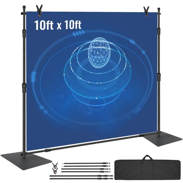 10x10 fot 5kg lastkapacitet kraftigt multifunktionellt bakgrundsstativ, justerbar höjd, stabilt och hållbart, lätt att installera och bära