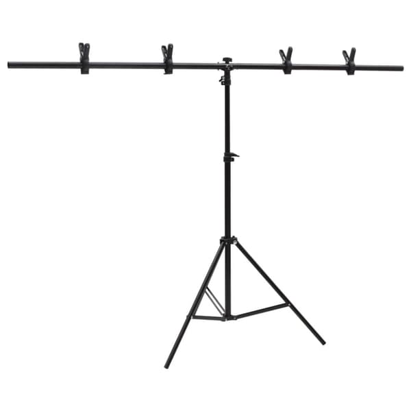 vidaXL T-muotoinen taustakankaan teline musta 151x60x(70-200) cm - Studiotelineet & kiinnikkeet