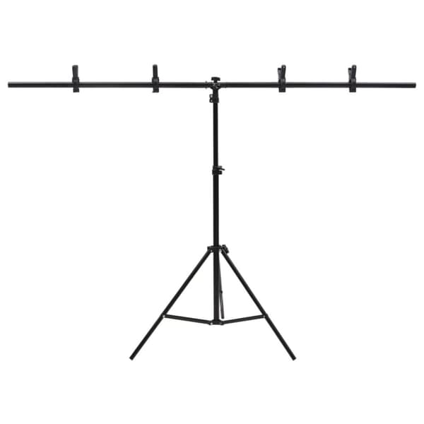 vidaXL T-muotoinen taustakankaan teline musta 151x60x(70-200) cm - Studiotelineet & kiinnikkeet