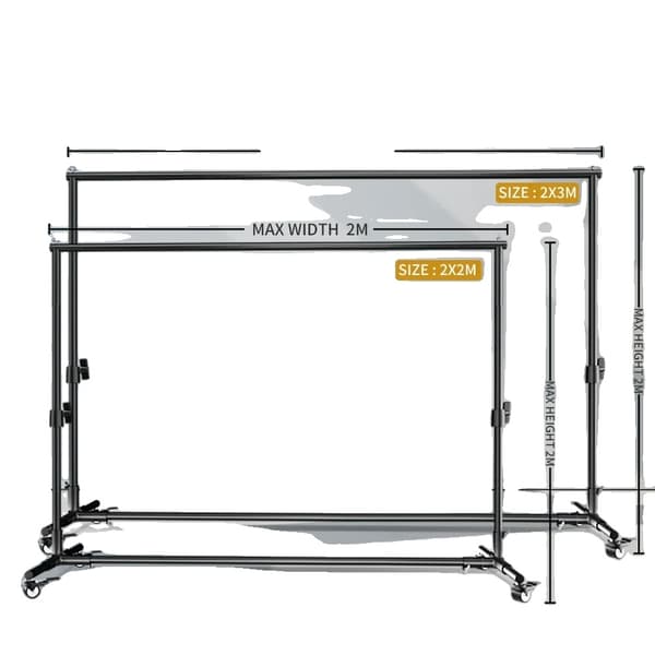 Backdrop Ställning, Justerbar Höjd 115cm - 210cm, Robust Metallkonstruktion,200x200 cm, Bara Bakgrundsställning Just Backdrop Stand 2