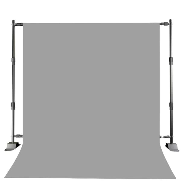 Backdrop Stand Kit, Justerbar Højde, Tungt Stabilitet,2,4x3,0M Grå