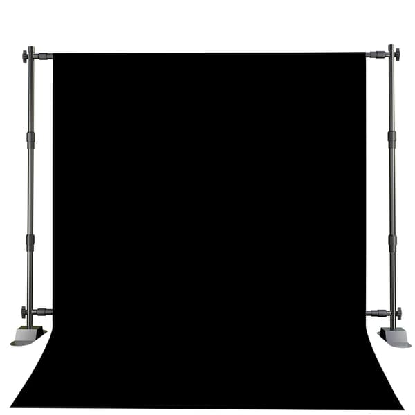 Backdrop Stand Kit, Justerbar Højde, Tungt Stabilitet,2,7x3,4M Sort