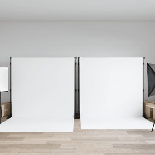 Bakgrundsstativ 2 st svart 305x243 cm stål