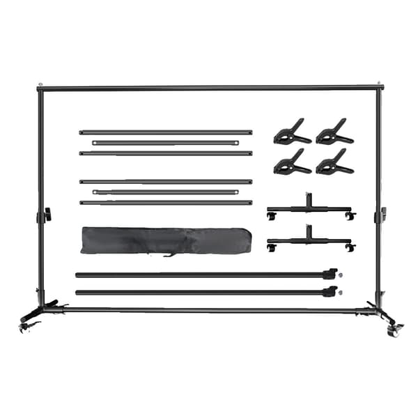 Fotobakgrundstativ, Justerbar Storlek 200x200cm & 200x300cm, Stabil Metallkonstruktion,Bara Bakgrundsställ, 200x300cm