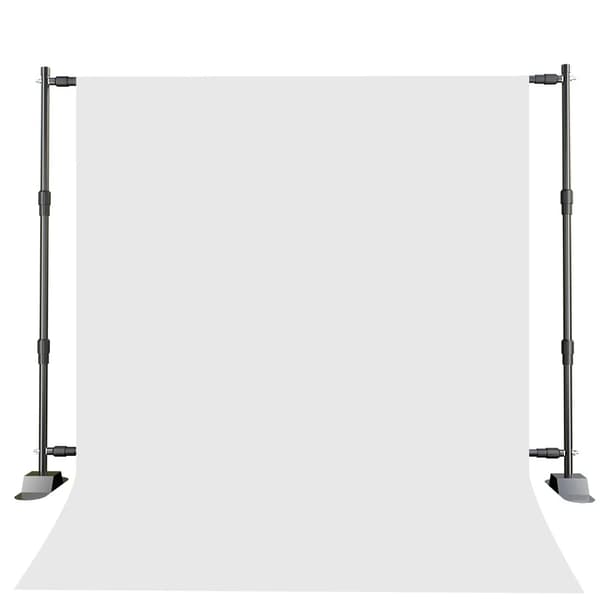 Fotografi Bakgrundsställning, Justerbar Höjd, Flera Färgval,Med vit tyg, 2.4x3M