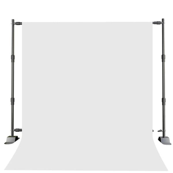 Fotografi Bakgrundsställning, Justerbar Höjd, Flera Färgval,Med vit tyg, 2.4x3M