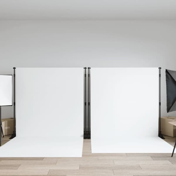 Bakgrundsstativ 2 st svart 254x243 cm stål