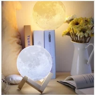 SMRT Julljus LED Nattljus Dekoration Hem Festprydnad Lampa Present Jul Moonlight 3D Bordsbord Månlampa 15cm