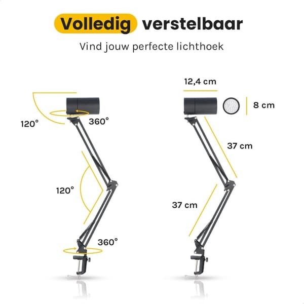 Bolusso Infraröd LED Lampa – Smärtlindring med Värmeterapi för Leder & Muskler – Ställbar Höjd & Effektiv Infraröd Behandling för Hemmabruk
