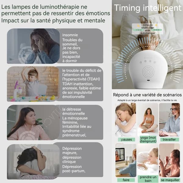 INN Ljusterapilampa 970-10000LUX solarpunk bionisk ljusterapilampa med 3 färgtemperaturlägen och dimmer 기능