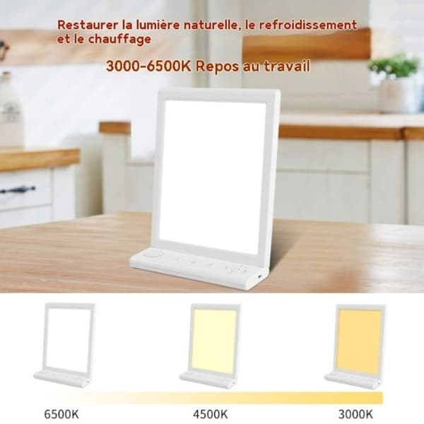 INN® ljusterapi lamptimer 10-60 minuter 258x161x14mm 10 integrerade naturlig miljö djur ringsignaler vita
