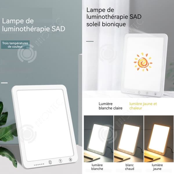 INN 10000LUX ljusterapilampa med tre färgtemperaturlägen och fem nivåer av dimningsläge bion solcellslampa
