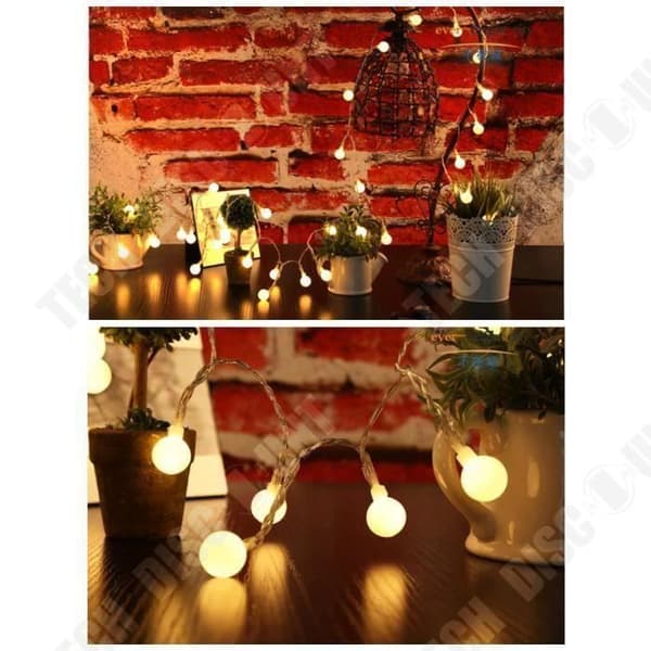 TD® 100 Balls - Vattentät - Med plugg - Varmvit - 10 m LED-lampor blinkande lampor utomhus fairy lights