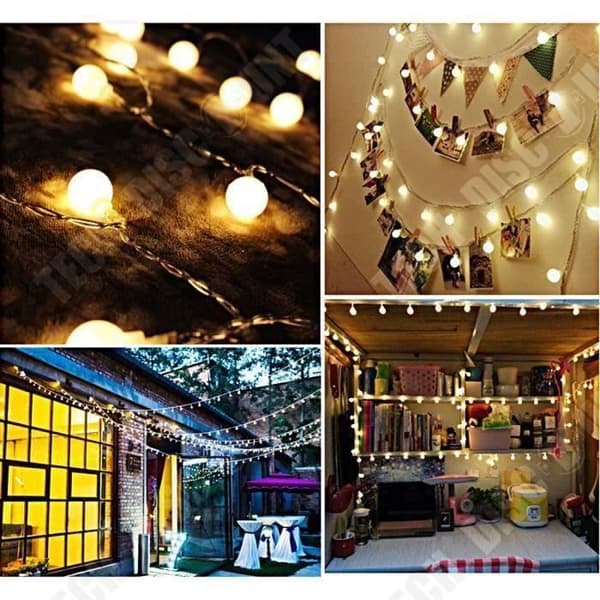 TD® 100 Balls - Vattentät - Med plugg - Varmvit - 10 m LED-lampor blinkande lampor utomhus fairy lights