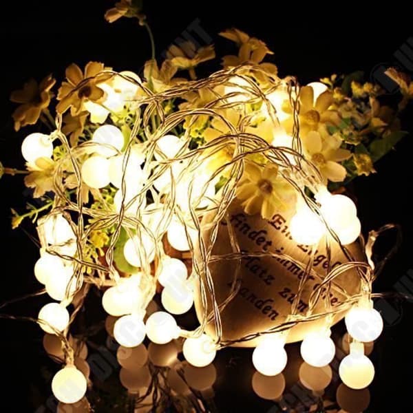 TD® 100 Balls - Vattentät - Med plugg - Varmvit - 10 m LED-lampor blinkande lampor utomhus fairy lights
