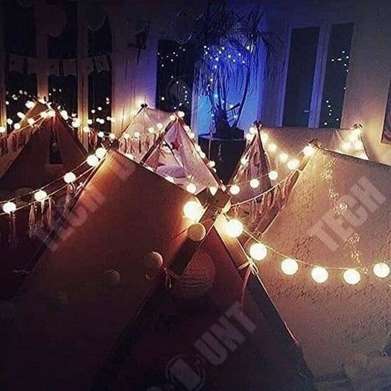 TD® Fairy lights - 20 LED-kulor - Varmvita - 2,3 m bomullsbatterilåda ljus girlander inredning