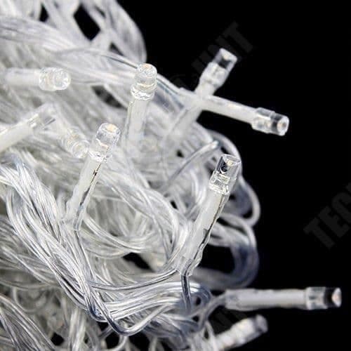TD® 100 LED - Varmvit - 10m Vattentät 100LED batterilåda ljusslinga med 8 funktioner blinkande LED-ljus