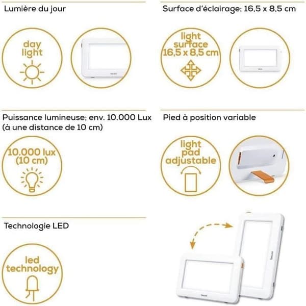 Ljusterapilampa - BEURER - TL 20 - 10 000 Lux - Liten och praktisk